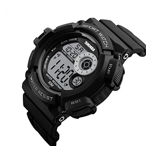 Lige Mens militares Digital reloj deportivo, 7 colores Backlight electrónicos LED resistente al agua reloj de pulsera - Imagen 4