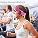 Mydeal Lightweight Wireless Bluetooth Headband with Headphone Headset Earphone Stereo Speakers Mic Hands Free for Gym Fitness Exercise Outdoor Sport,Compatible with iPhone Android Cell Phones - Rose