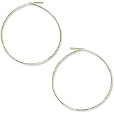 Thin Hoop Earrings for Women - Hypoallergenic Lightweight Wire Threader Loop Drop Dangles - Safe for Sensitive Ears - Plated in 925 Sterling Silver or 18K Gold