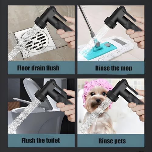 ALISMAEEL Bathroom Shower Set, High Pressure Rainfall Shower with Elegant Square Design, Handheld Showerhead and Shower Tap Combo, Multifunctional Shower System with one button on/off, Chrome