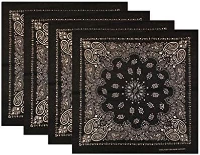 4枚セットwangolk ピュアコットンニュータイダイスカーフペイズリースクロールバンダナタイダイスクエアメンズ 髪飾り バッグ飾り おしゃれ バンダナ ヘアバンド 夏用 防護 本物 防風 吸汗速乾 防塵 12色 呼吸し