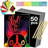 Scratch Art Paper, Colorful Paper Photo Frames, Rainbows Scratch Paper Activity Set for Kids Arts and Crafts, Party Favor Pack, Schools, Birthdays, for Boys & Girls - Cute Unique Gift Idea for Kids