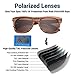 WISH CLUB Polarized Lenses Wood Sunglasses for Women and Men with Box UV 400 Protection (Brown)