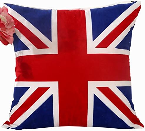 PenGreat The Union Jack British Flag Square Decorative Throw Pillow Case Cushion Cover 15"x15"