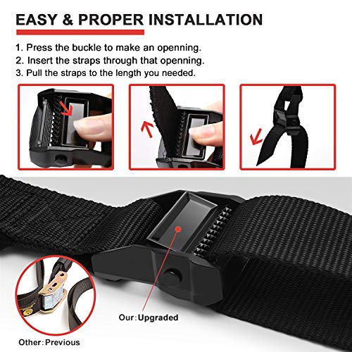 image for PACEARTH Gymnastic Rings 1100lbs Capacity with 14.76ft Adjustable Buck