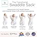 Amazing Baby Transitional Swaddle Sack with Arms Up Half-Length Sleeves and Mitten Cuffs, Small, 0-3 months, 6-14 lbs, Tiny Elephants, Sterling (Arms Up Swaddle, Transition Swaddle Sleep Sack)