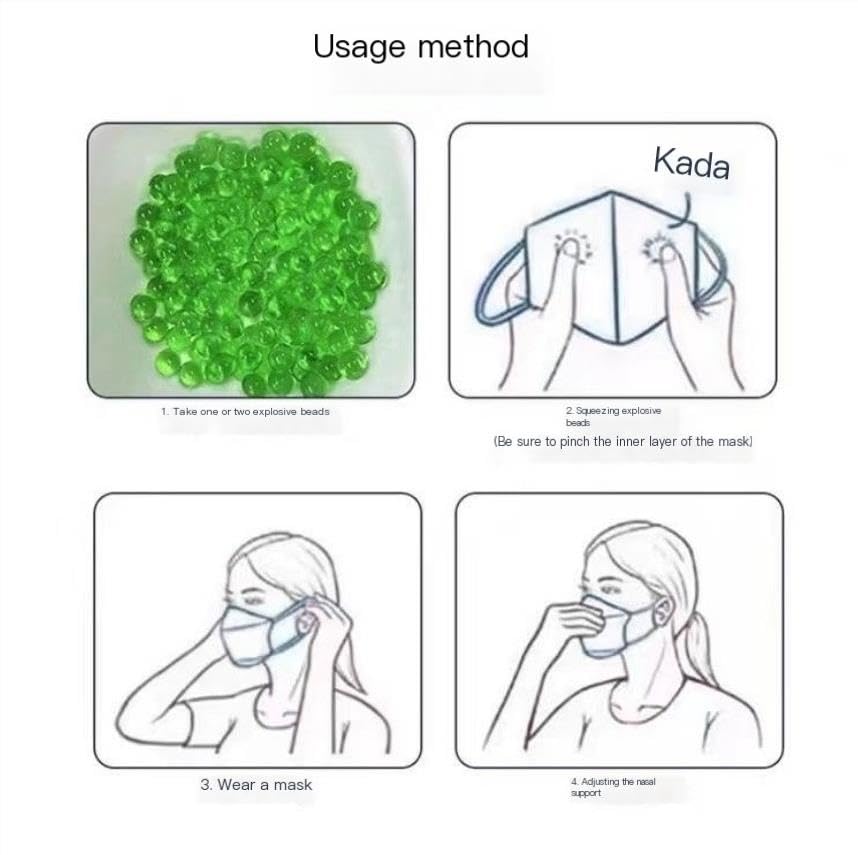 linpel Mint-Infused Air Freshening Beads/Crush Balls - 400pcs for Masks & Filtered Air Spaces - Ideal for Workout Masks & High Altitude Training.Menthol Beads (large400), Green (400)