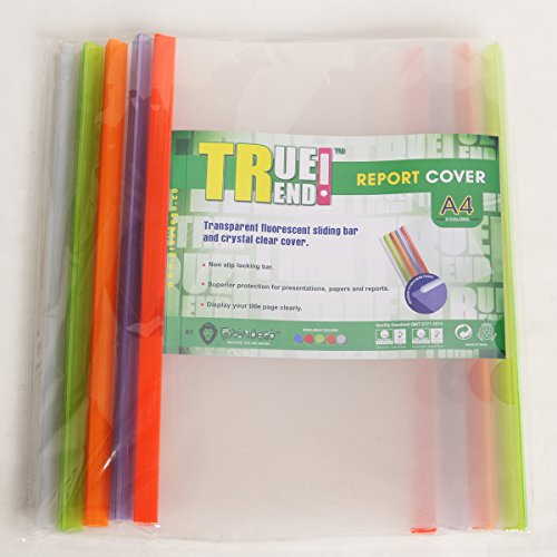 TRUETREND Heavyweight Plastic Report Cover | Standard Sliding Bar Crystal Clear Design – Project File, Resume and Presentation Protector – Perfect for School and Office + Bulk Pack of 10 in 5 colors - Thumbnail 5