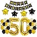 50th Birthday Decorations - 50th Number Balloons Black and Gold Party Decorations 50th Birthday 50th Birthday Decorations For Men Women
