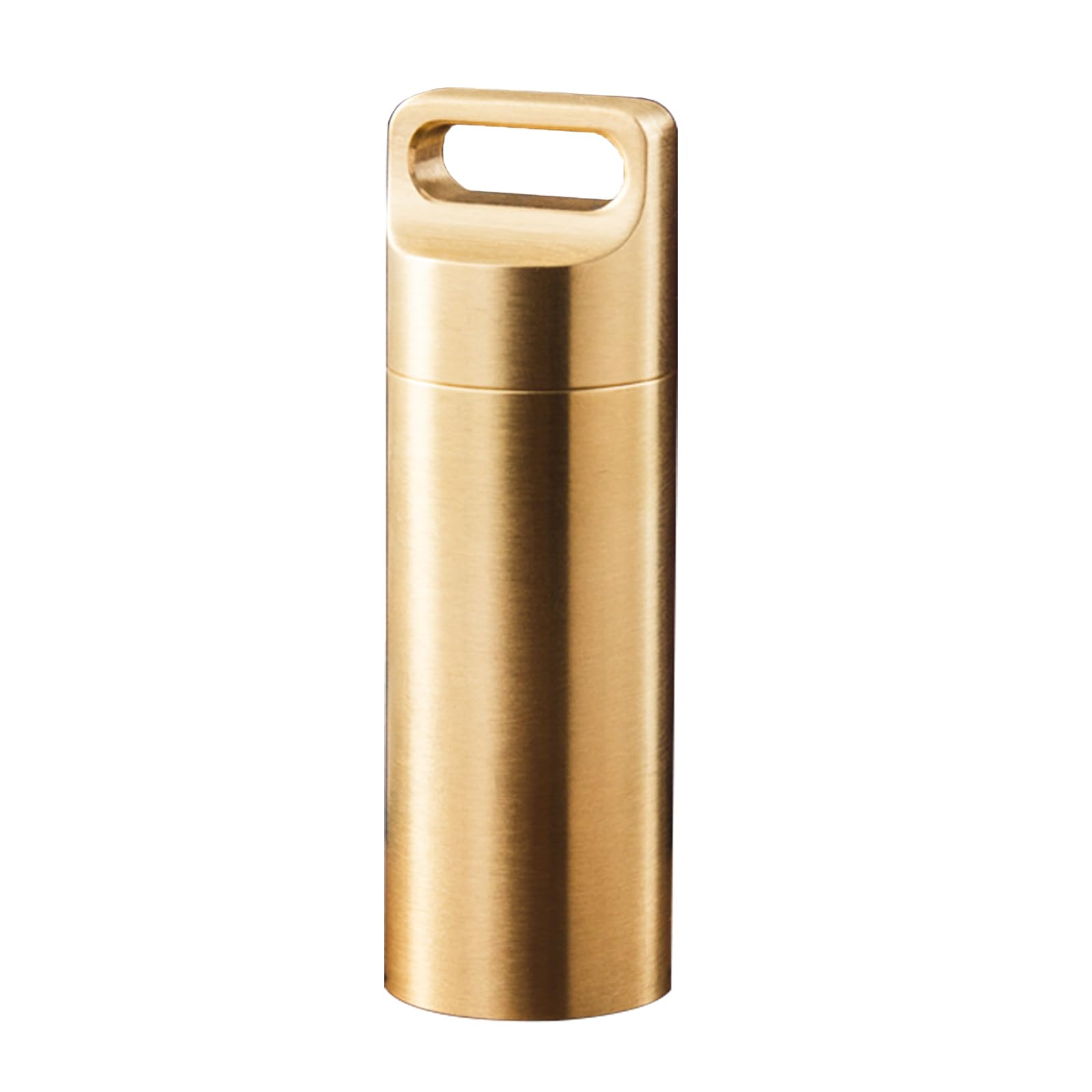SagaSave Portable Pill Case Waterproof Pill Box Metal Small Pocket Keychain Medicine Case for Outdoor Travel Camping (Gold, Large, 1PCS)