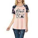 MaMa Bear Arrow Womens Raglan Tee With Floral Short Sleeves(CT200-243)