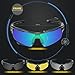 TOREGE Polarized Sports Sunglasses for Men Women Cycling Running Driving TR033(Transparent Gray&Black Tips&Green Lens)