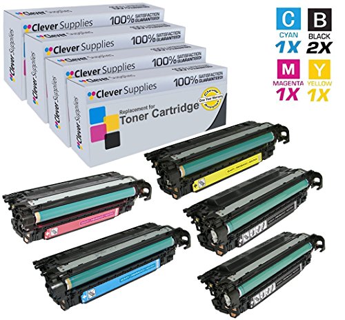 CS Compatible Toner Cartridge Replacement for HP M570dn CE400A Black CE401A Cyan CE402A Yellow CE403A Magenta HP Color Laserjet PRO 500 M570 M570DN M570DW M551DN M551N M551XH M575C 5 Color Set