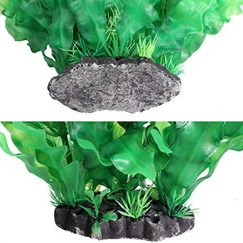 Tacobear Artificial Aquarium Plants Decor Plastic Fish Tank Plants Decorations Ornament Large Aquatic Plant for Aquarium 16 inch Aquatic Plants