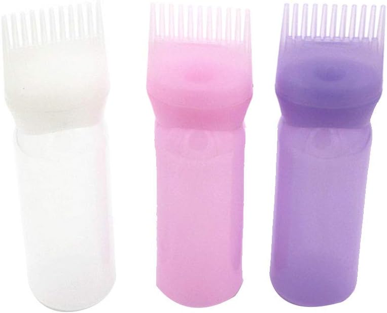 3pcs Comb Applicator Bottle Hair Care Root Comb Applicator With Graduated Scale Dye Bottle Scalp Essential Tool