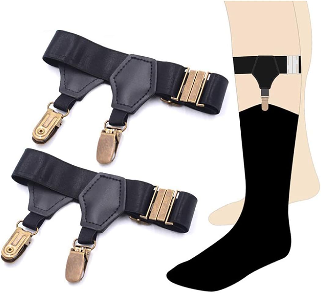 Strumpfhalter Damen & Herren - Elastisches Strumpfband Mit Metall Clips