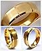 King Will GLORY 8mm Gold Tungsten Carbide Ring Brushed Center Mens Wedding Band Comfort Fit