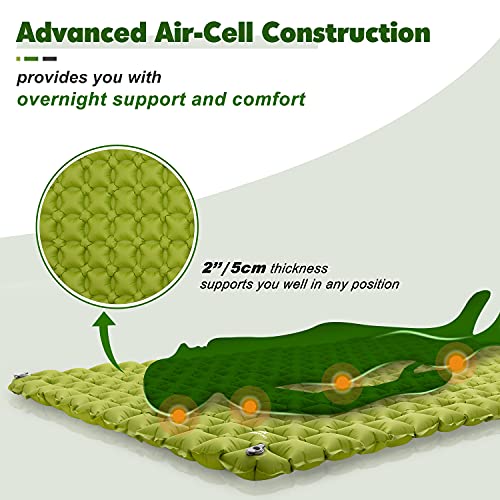 Hikenture Ultralight Double Sleeping Pad for Camping, Portable