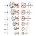 UHIBROS Stainless Steel Stud Earrings Set Hypoallergenic Pierced Cubic Zirconia Gold 6 Pairs 3-8mm (Rose Gold)