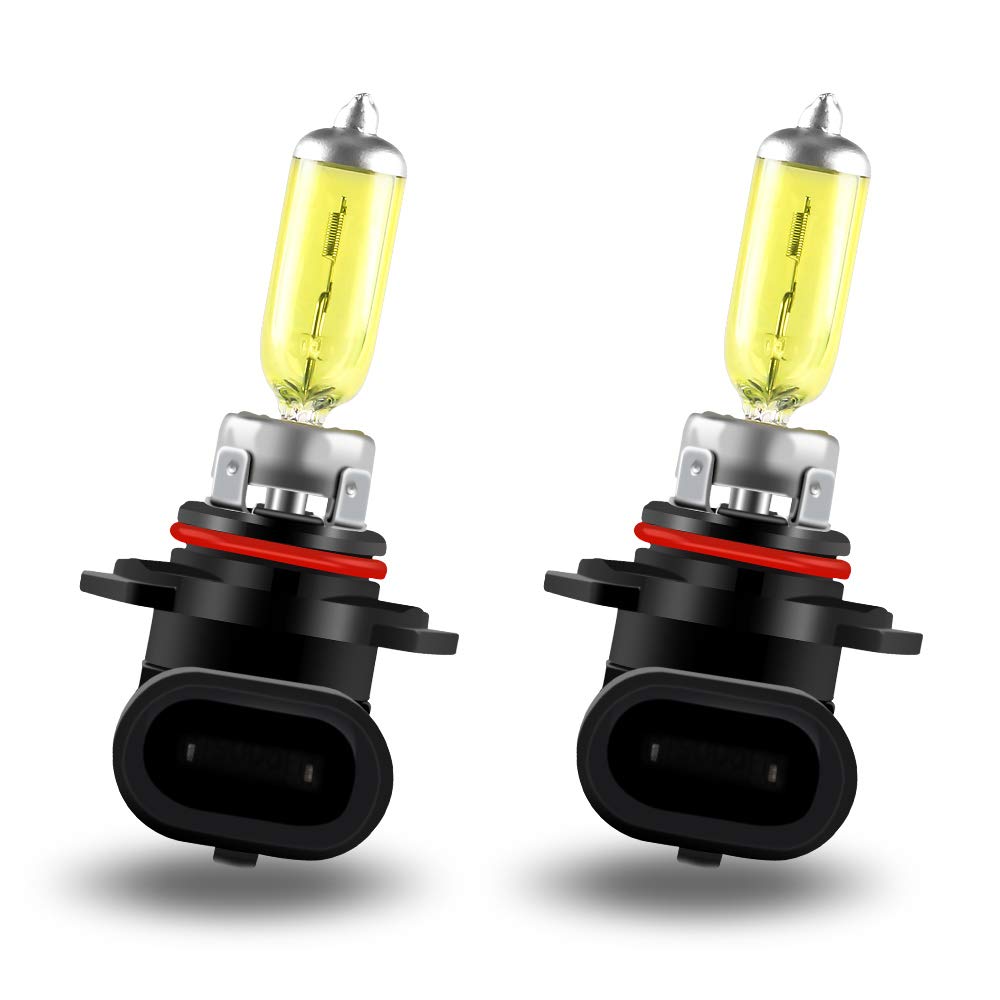Teguangmei 2Pcs 9006 Halogen Headlight Bulbs 55W 3000K Super Bright Gold Yellow Halogen Headlamp 12V Replace for Car Front Headlight Fog Light