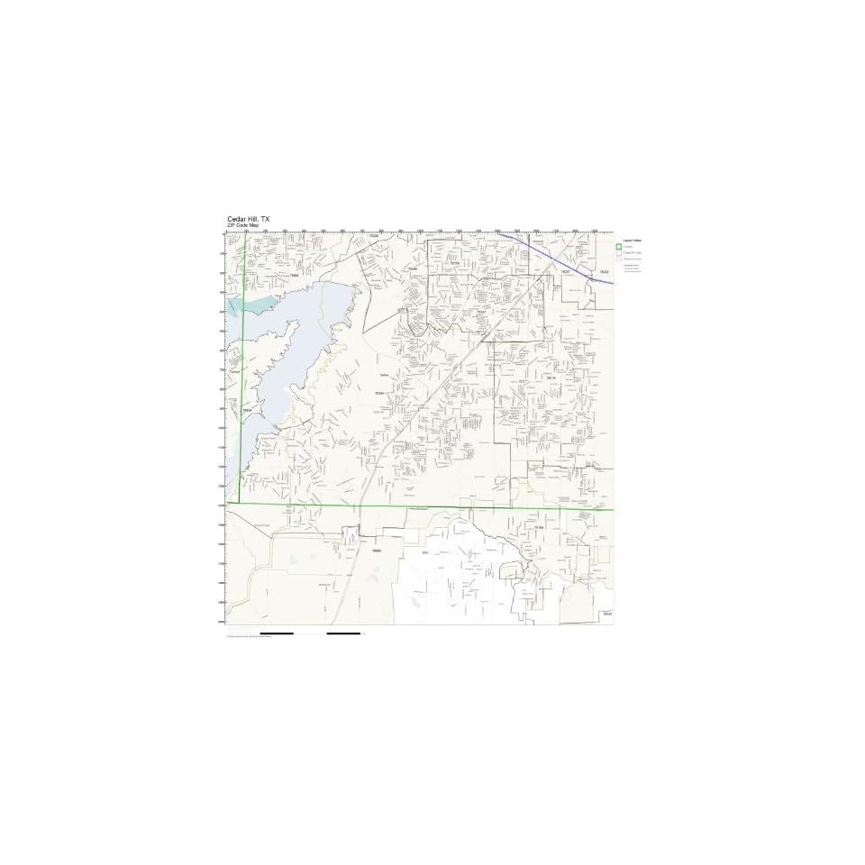 ZIP Code Wall Map of Cedar Hill, TX ZIP Code Map Laminated on PopScreen