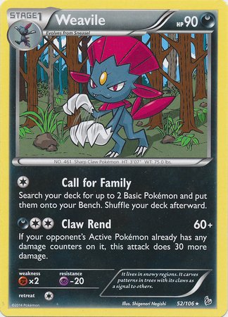 Pokemon - Weavile (52) - XY Flashfire
