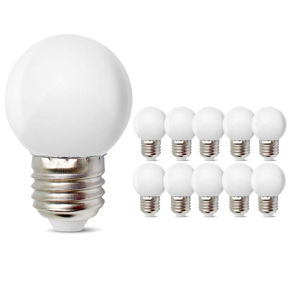 Photo 1 of E27 E26 Small LED Mood Light Bulb 1W Soft White 3000K Not Dimmable 10W Equivalent for Bedroom Bathroom Makeup Mirror Porch Wall Sconces Table Lamp Night Light 10Pack