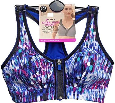 SPORTS BRA M&S Extra High Impact Non Wired Zip Front Var Sizes RRP �25 BNWT