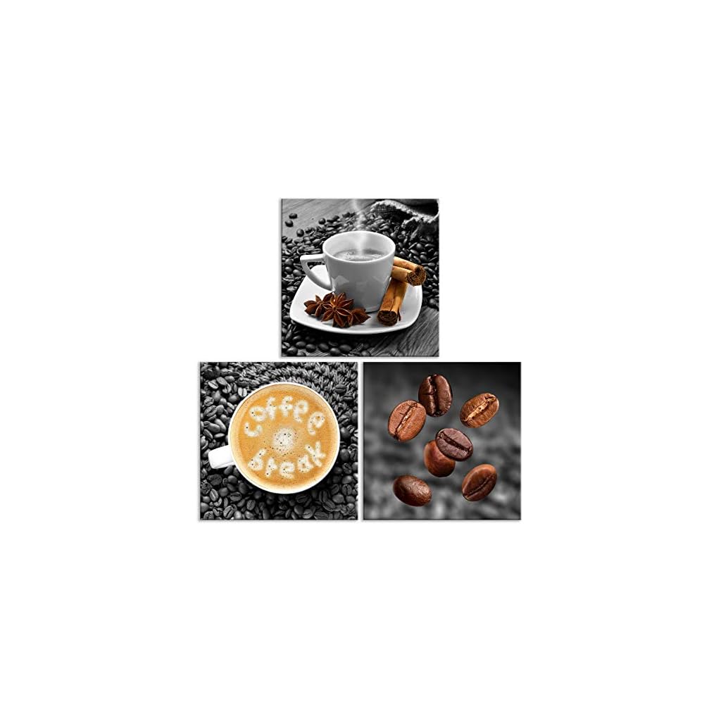 decomonkey Bilder Kaffee Coffee 60x20 cm 3 Teilig ...