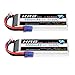 HRB 11.1V 5000mAh 50C EC5 Lipo Battery Compatible with RC Car RC Plane RC Truck RC Boat (2 Packs)