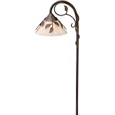 Hinkley Ivy 12V Outdoor Landscape Path Light, Copper Bronze Finish | Low Voltage, Light Amber Glass, Brass, Place 6 Ft Apart, Includes T5 LED Lamp, Bulb Shield, Wiring Kit, Ground Spike