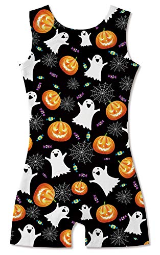 image for TUONROAD 3D Floral Prints Leotards Pumpkin Spider Web Professional Bal