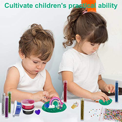 Motiloo DIY Unicorn Crystal Slime, Kit Arts and Crafts Toys for Girls Boys Kids Age 4+ DIY Slime Making Kit Clear Slime Supplies for Kids Art Craft