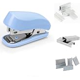 Blue Color Mini Stapler with Staples,Small Cute Stapler for Desk,Gift for Student or Office Use (Blue)