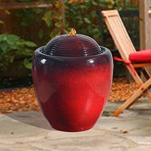 Peaktop - Outdoor Glazed Pot Fountain - Gradient Red
