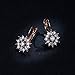 Bamoer 18K Rose Gold Plated Snowflake Earrings for Women CZ Jewelry Lever Back Cubic Zirconia