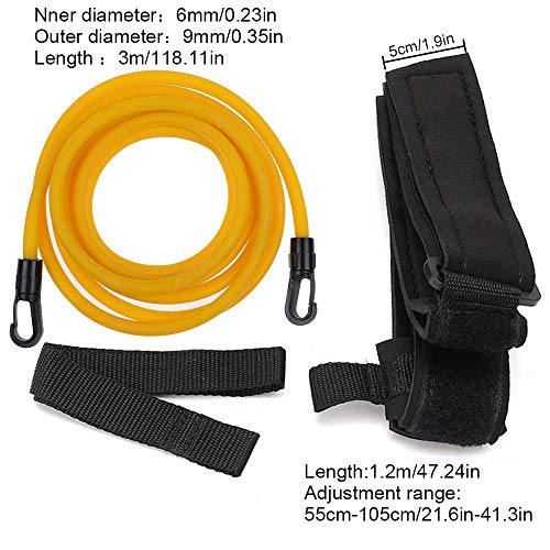 Meanhoo Swim Training Belts- Swim Tether Stationary Swimming, Swim Harness Static Swimming Belt, Swim Bungee Cords Resistance Bands - Thumbnail 2