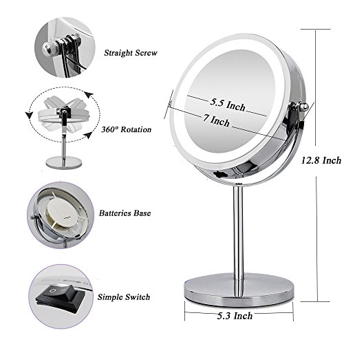 image for AMZTOLIFE Vanity Mirror with Light 10x Magnified Lighted Makeup Mirror