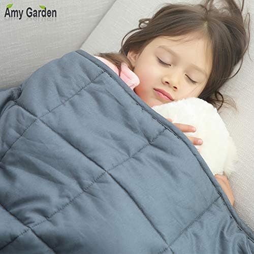 Amy Garden Weighted Blanket (36x48 Inch, 5 lbs for 40-70 lbs Individual, Grey) | Kids Heavy Blanket