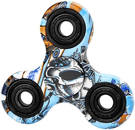 SpinnerGuys Tri Fidget Hand Spinner Camouflage Multi Color Double Side Clearly Printed, EDC Focus Toy for Boys and Girls (Japan Style)