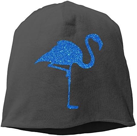 XVintageSkullCap Abstract Flamingo Blue Glitter Women/Men Wool Hat Soft Stretch Beanies Skull Cap Unisex