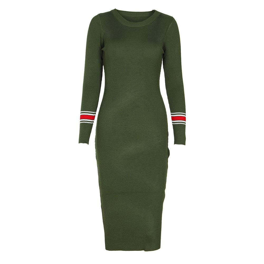 Womens Winter Full Dresses S Charma Long Sleeve Round Neck Slim Knit Dress One Piece Dress For Women Ladies Daily Travel Wedding Wear Vintage Stylish Women S Clothing Clothing Psp Co Ir
