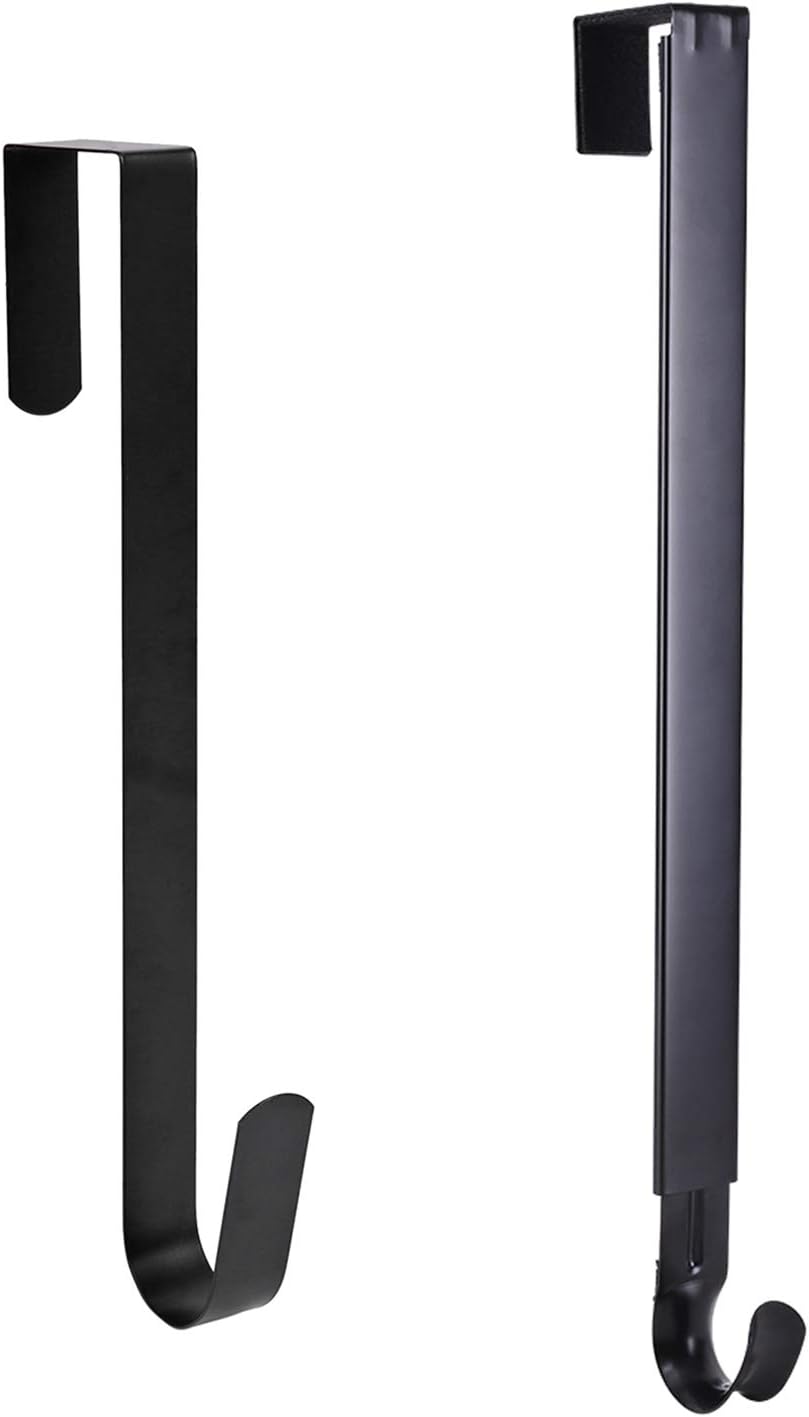 Wreath Hangers - Sattiyrch 12 Wreath Hanger +1pcs Adjustable Wreath Hanger for Front Door,Steel Over Door Hook