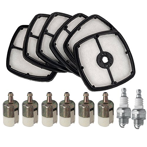 SaferCCTV 6Pcs A226001410 Air Filter Fuel Filter Compatible with Echo SRM 210 225 HC150, Repower Tune-Up Kit with Fuel Filter and Spark Plug, Trimmer Blower Replace 13031054130