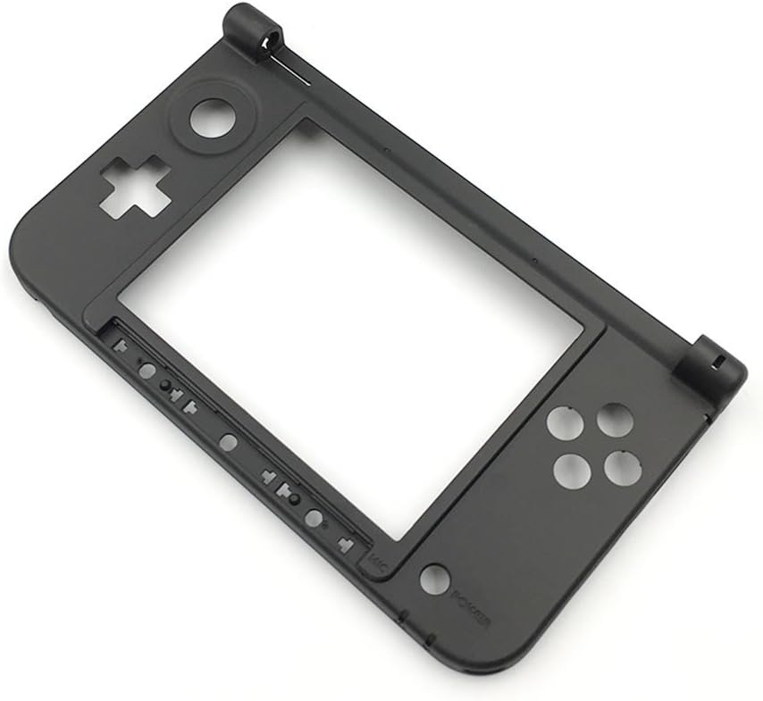 For Nintendo 3DS XL LL Replacement Hinge Part Matte Bottom Housing Middle Shell Frame (Black)