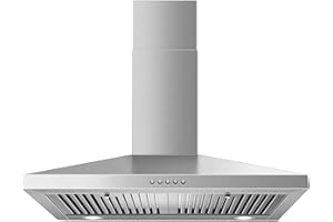 SNDOAS Range Hood 30 inch,Stainless Steel Wall Mount Range Hood 30 inch,Chimney-Style Stove Vent with Ducted/Ductless Convertible,Kitchen Hood with LED Light,Button Control,3-Speed Vent Hood