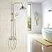 Rozin Bathroom Dual Knobs Mixer Rainfall Shower Set with Handheld Spray Brushed Nickel