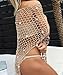BeadChica Women Crochet Beach Cover up Fishnet Sarong Wrap With Shells Pailletes