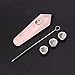 Natural Pink/Rose Quartz Crystal Wand,Quartz Crystal Tube, Healing Quartz Crystal Point, Quartz Crystal Point with carb,3.9-4.3 Inches