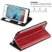 Cadorabo Book Case Compatible with Apple iPhone 6 / iPhone 6S in Saffron RED - with Magnetic Closure, 2 Viewing Windows and Stand Function - Wallet Etui Cover Pouch PU Leather Flip